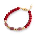 thumbnail image 1 of Infant/Baby Girl/Child Bracelet With Red Coral Beads, 14kt Gold Filled Beads, Rice Rhodonite Beads (B2129-R), 1 of 3