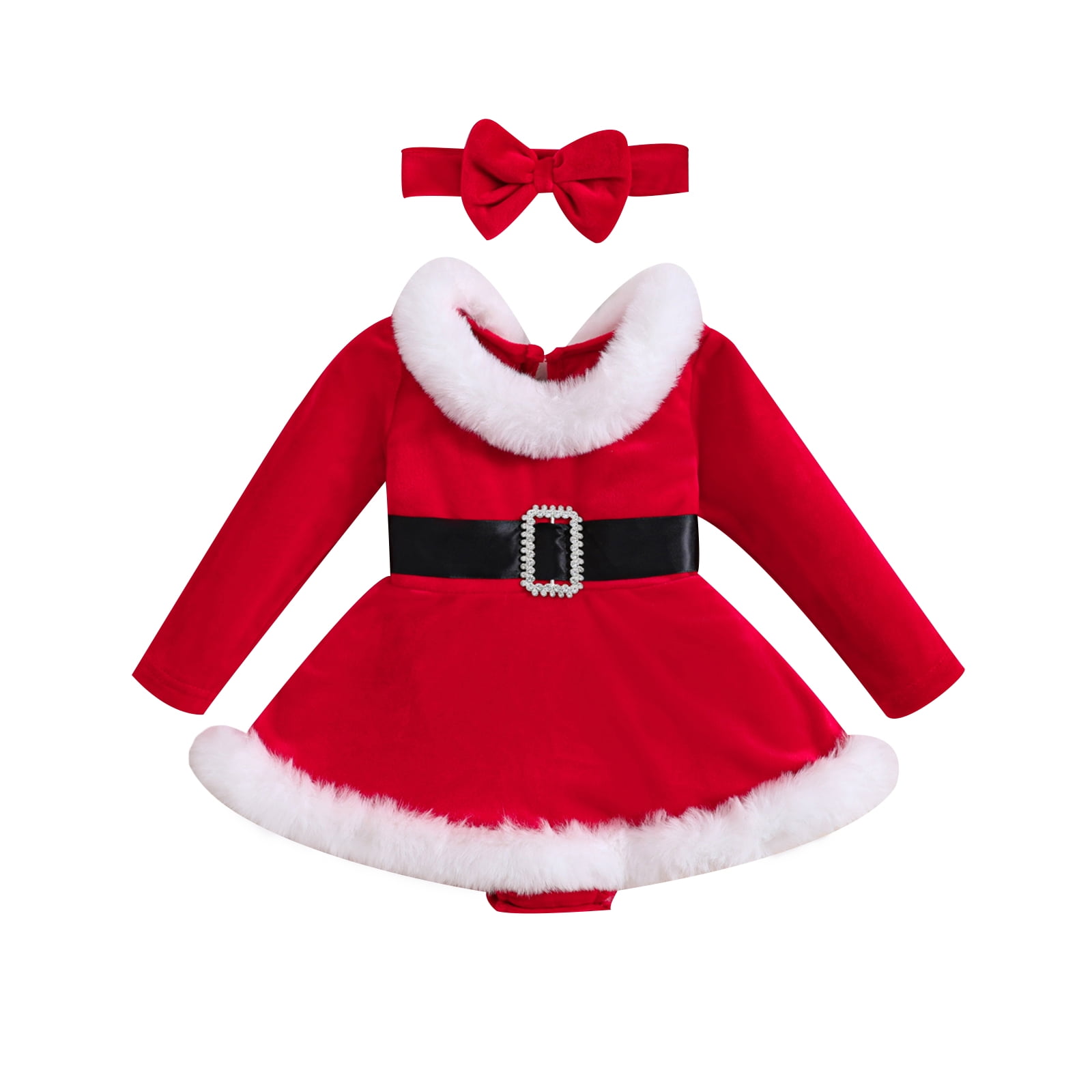 Infant Baby Girl Christmas Dress 3M 6M 12M 18M 24M Santa Claus Romper