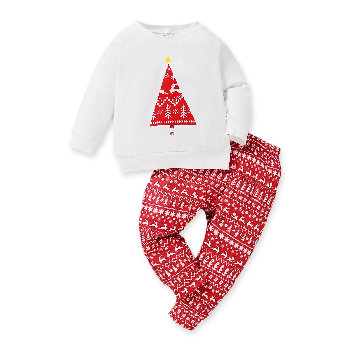 Infant Baby Girl Clothes Long Sleeve Shirt Top Pants Set Christmas Tree