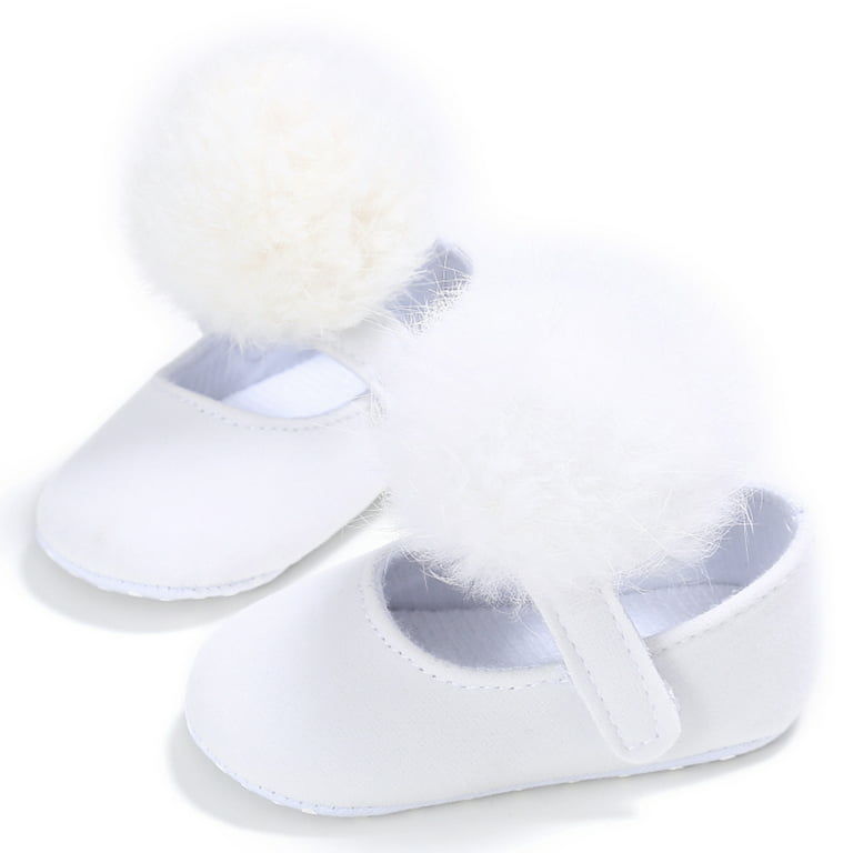 Infant Baby Girl Cute Pom Crib Shoes Shoes 0-18M, 5 Colors (White, Months) - Walmart.com