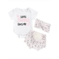 thumbnail image 1 of Infant Baby Girl Easter Outfits Short Sleeve Romper + Bunny Tail Shorts + Headband Set 0-18M, 1 of 6