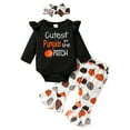 thumbnail image 1 of Infant Baby Girl First Halloween Outfit Toddler Girls Thanksgiving Cute Pumpkin Clothes Set for 9-12 Months, 1 of 7