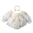 thumbnail image 1 of Infant Baby Girl Photoshoot Clothes Flower Mesh Romper Dress Cake Smash Princess Jumpsuit 1-18M, 1 of 5