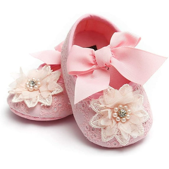 Infant Baby Girl Shoes Baby Mary Jane Flats Princess Wedding Dress Shoes Crib Shoe for Newborns,Infants,Babies