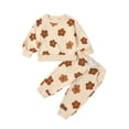 thumbnail image 1 of Infant Baby Girls 2Pcs Fall Outfits Long Sleeve Floral Print Pullover Tops Pocket Pants Set, 1 of 9