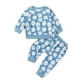 thumbnail image 1 of Infant Baby Girls 2Pcs Spring Outfits Long Sleeve Floral Print Pullover + Pocket Pants Set, 1 of 9