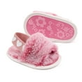thumbnail image 1 of Infant Baby Girls Anti-slip Sandals Toddler Faux Fur Tie-dye Slippers House Shoes, 1 of 8