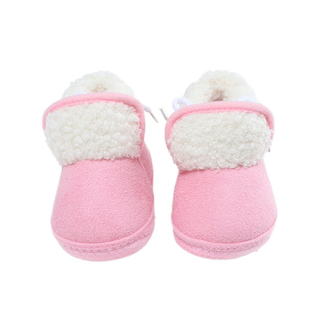 Infant Baby Girls Boots Winter Sole Fluffy Non Slip Shoes