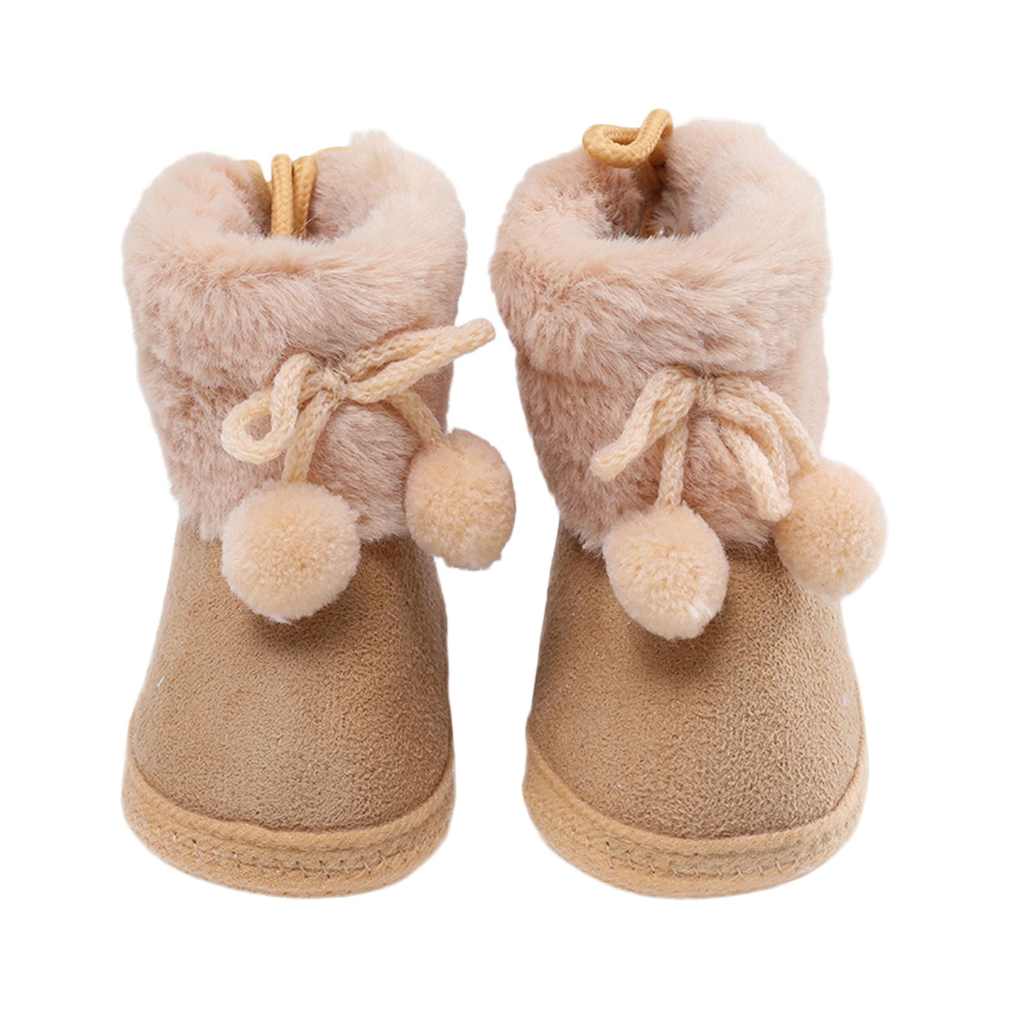 Infant Baby Girls Boots Winter Sole Fluffy Non Slip Shoes