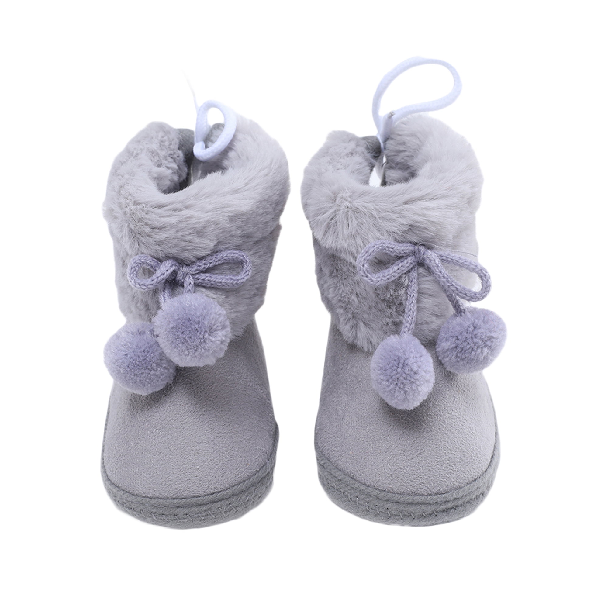 girls grey fur boots