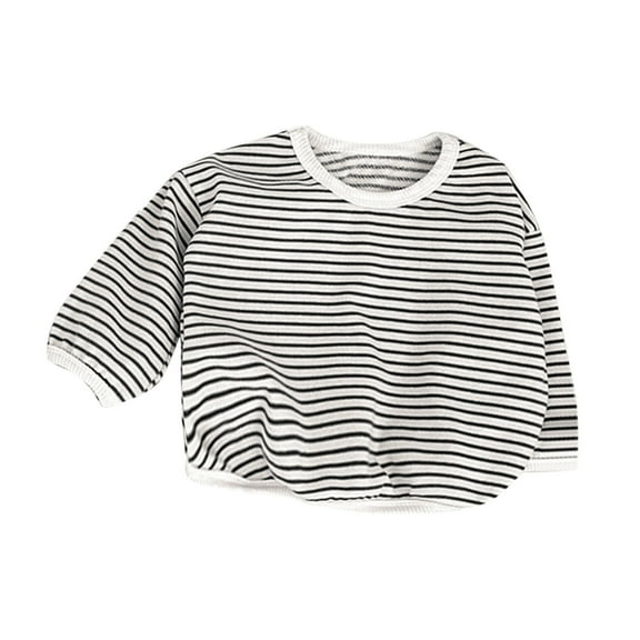 Baby Girls Boys Autumn Striped Long Sleeve Shirt Tops Clothes Football Tee Shirts for Boys Tee Medium Plain T Shirt Active 5 Med Shirts Long Sleeve Top for Boy Size 16 0-6 Months Black