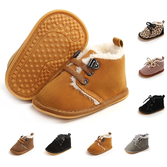 Infant Baby Girls Boys Booties Winter Newborn Warm Fur Lining Non-slip Soft Rubber Sole Newborn First Toddler Boots.