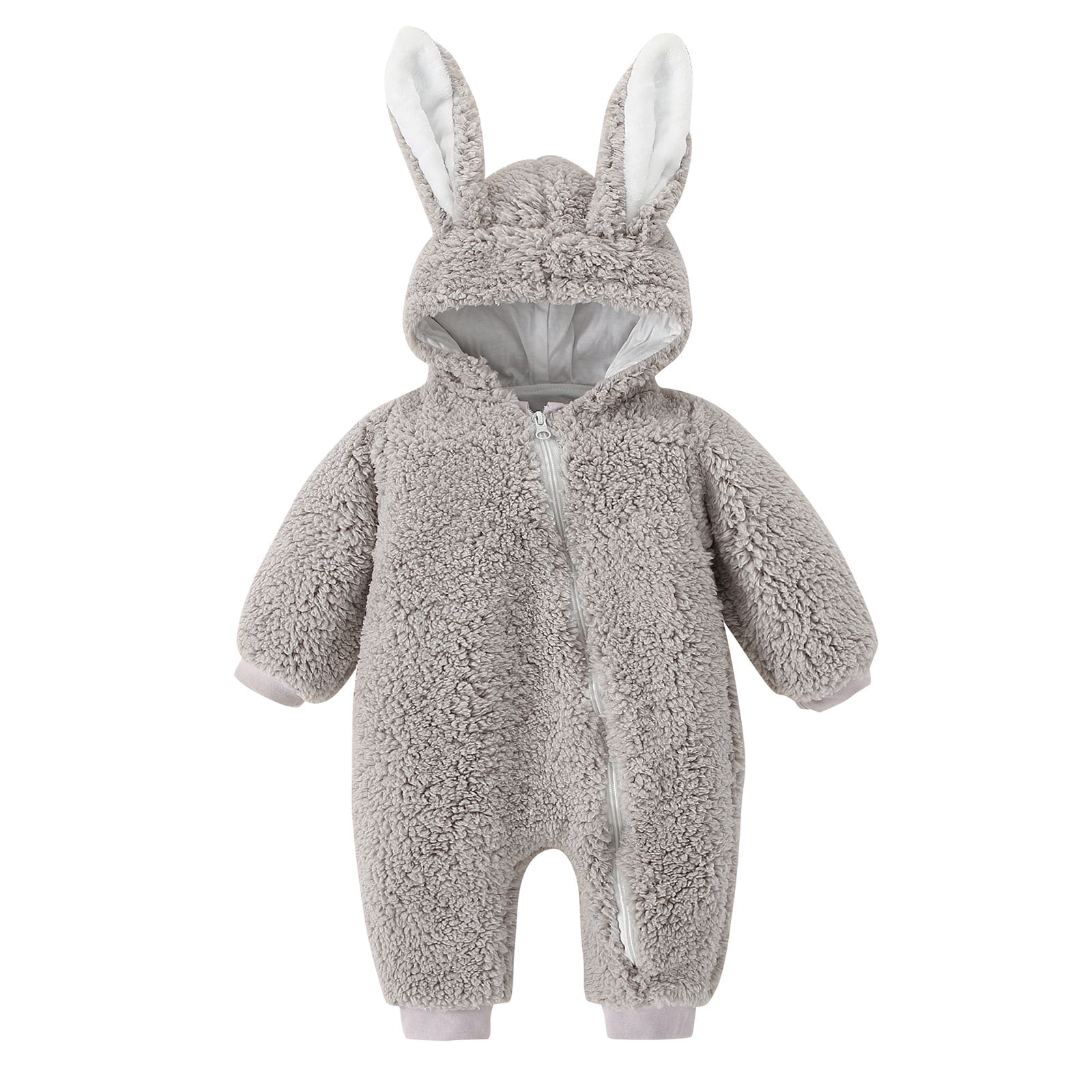 Infant Baby Girls Boys Bunny Warm Thick Snowsuit Hooded Coat Jumpsuit