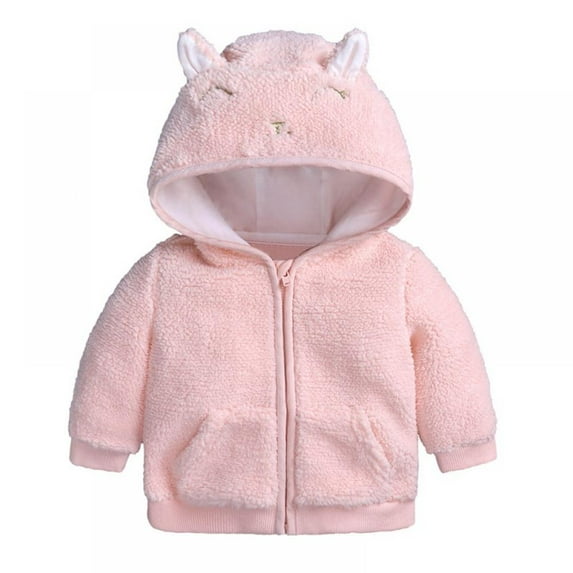 Infant Baby Girls Boys Fleece Hoodie Jacket Coat Winter Warm Cardigan with Ears