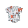 thumbnail image 1 of Infant Baby Girls Boys Fourth of July Romper, Short Sleeve Round Neck Cartoon Print Newborn Bodysuit, 1 of 9