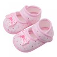 thumbnail image 1 of Infant Baby Girls Boys Handmade Princess Flats Toddler First Walkers Soft Cotton Non-Slip Crib Wedding Dress Shoes, 1 of 5