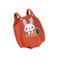 thumbnail image 1 of Infant Baby Girls Boys Romper, Sleeveless Embroidery Bunny Carrot Easter Bodysuit Overalls, 1 of 8
