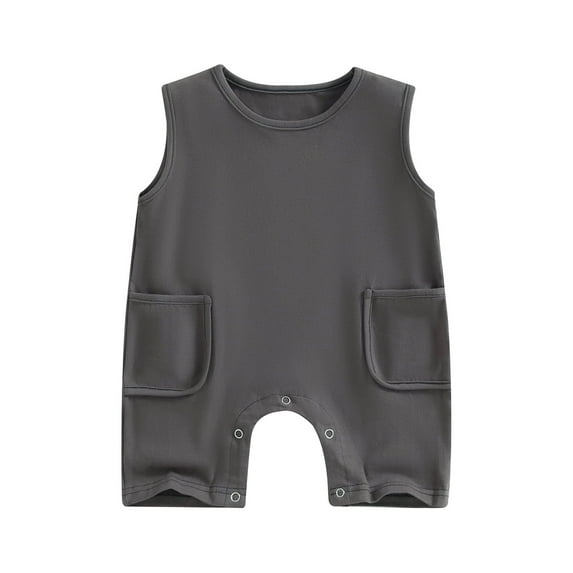 Infant Baby Girls Boys Romper, Summer Sleeveless Round Neck Casual Party Street Short Jumpsuit