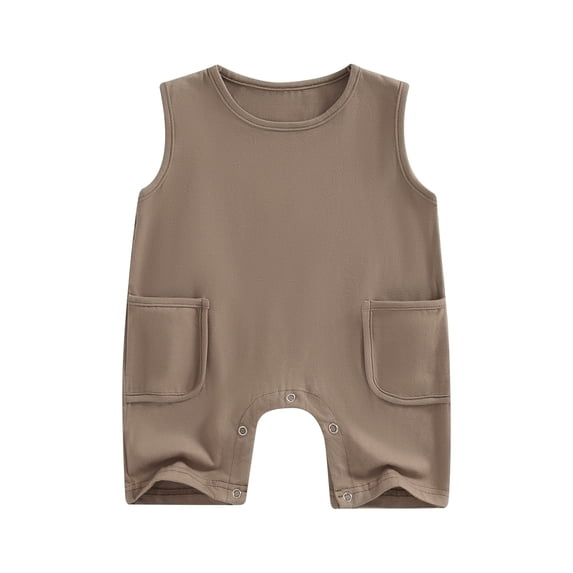 Infant Baby Girls Boys Romper, Summer Sleeveless Round Neck Casual Party Street Short Jumpsuit