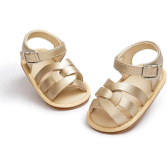 Infant Baby Girls Boys Sandals Summer Bowknot Crib Shoes Toddler Pu Leather Flower Soft Rubber Sole Dress Flats First Walker Shoes