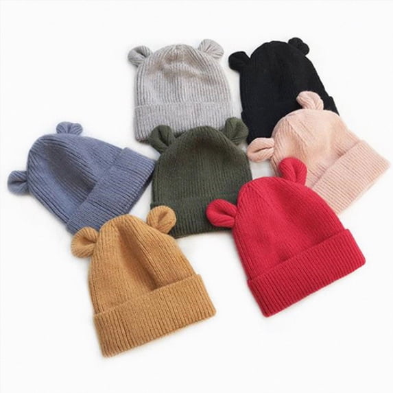 Infant Baby Girls Boys Soft Warm Knit Hat Kids Winter Hat With Fleece Hood Cap Preemie Baby Hats