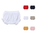 thumbnail image 1 of Baby Girls Boys Solid Spring Summer Bloomers Ruffle Shorts Clothes Lightweight Breathable Diaper Cover Shorts for Daily Wear, 1 of 6