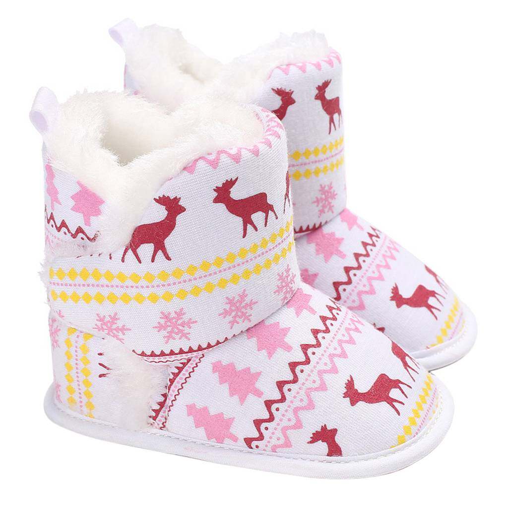 Infant Baby Girls Boys Warm Boots Pom Shoes Shoes Flower Toddler