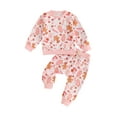 thumbnail image 1 of Infant Baby Girls Christmas Santa Claus Print Sweatshirt and Elastic Waist Pants Set, 1 of 7
