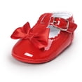 thumbnail image 1 of Infant Baby Girls Flats Soft Sole PU Leather Non-Slip Bowknot Princess Wedding Dress Shoes Toddler First Walking Crib Shoes 0-18 Months, 1 of 7