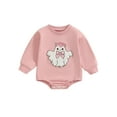 thumbnail image 1 of Infant Baby Girls Halloween Clothes Ghost Letter Long Sleeve Sweatshirt Romper Bodysuit Fall Holiday Clothes 0-24M, 1 of 8