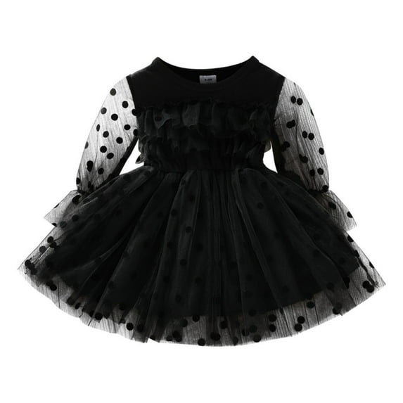 Infant Baby Girls Long Sleeve Dresses Toddler Kids Party Tulle Dress 3M-3T
