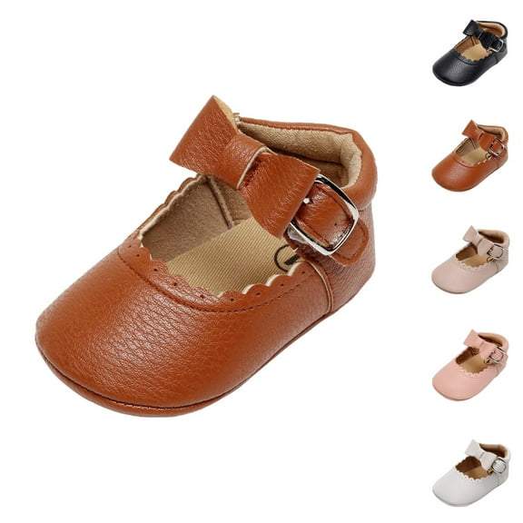 Baby Girls Mary Jane Flats Bow Non- Soft Sole Princess Toddler First Walkers Sneaker Wedding Dress Shoes Princess Shoes