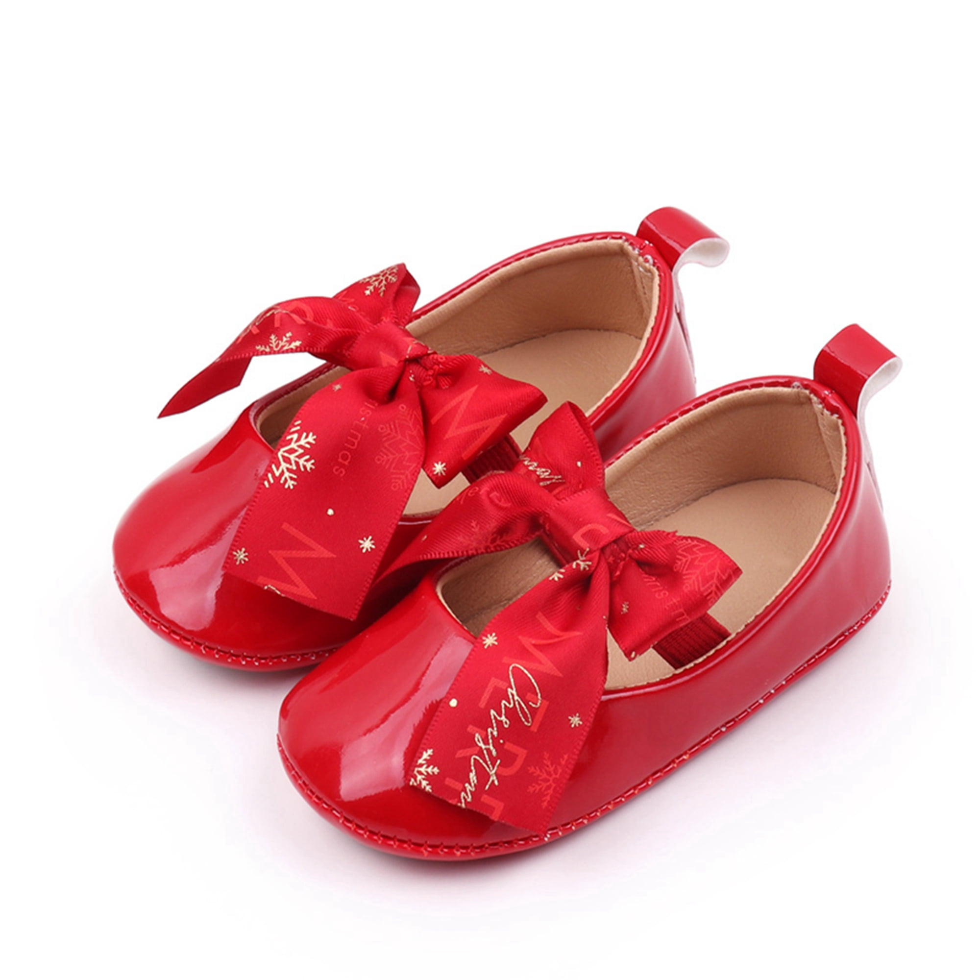 Baby Flatsy Infant Baby Girls Mary Jane Flats Bow Soft Sole Princess First Walkers ...