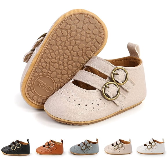 Infant Baby Girls Mary Jane Flats Non-Slip Rubber Sole Newborn Princess Dress Shoes Toddler First Walkers Sneaker Shoes