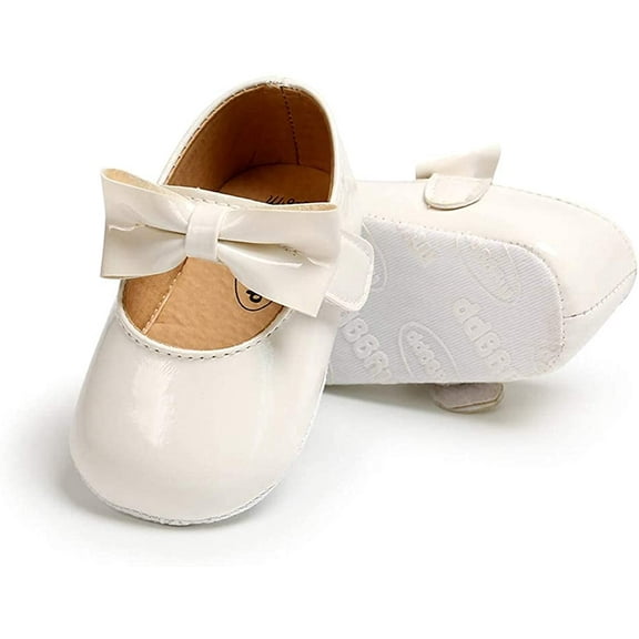 Infant Baby Girls Mary Jane Shoes Soft Sole Ballet Slippers Bow Princess Newborn Dress Wedding Flat Shoes