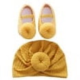 thumbnail image 1 of Infant Baby Girls Non-Slip Soft Sole Flats Princess Shoes with Hat, 1 of 8