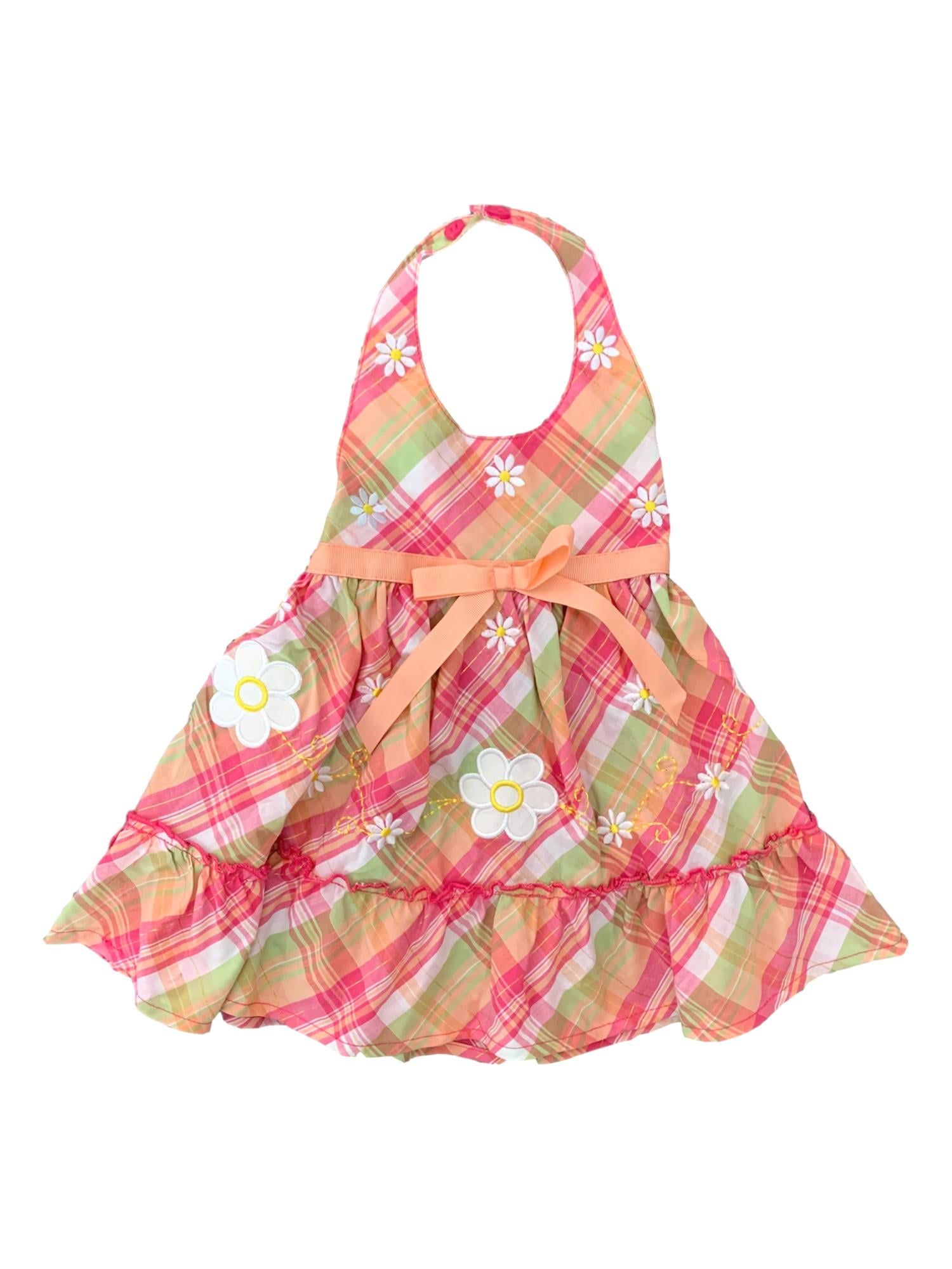 strapless open back dress Trotter Street Kids Girls Light Blue Check Dress main image 0