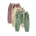 thumbnail image 1 of Infant Baby Girls Pants Set Solid Color Elastic Waist Soft Trousers Spring Casual Sweatpants Joggers, 1 of 8