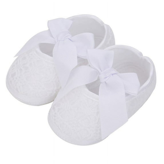 Infant Baby Girls Princess Bowknot Soft Sole Cloth Crib Shoes Sneaker, 0-18M