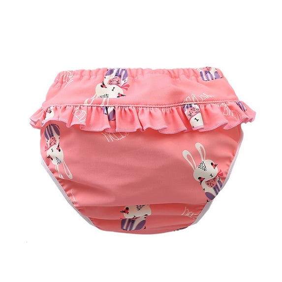 Baby Girls Reusable Waterproof Swim Diapers Washable Leakproof Ruffle Swim Pants Underwear 1-5 Years F