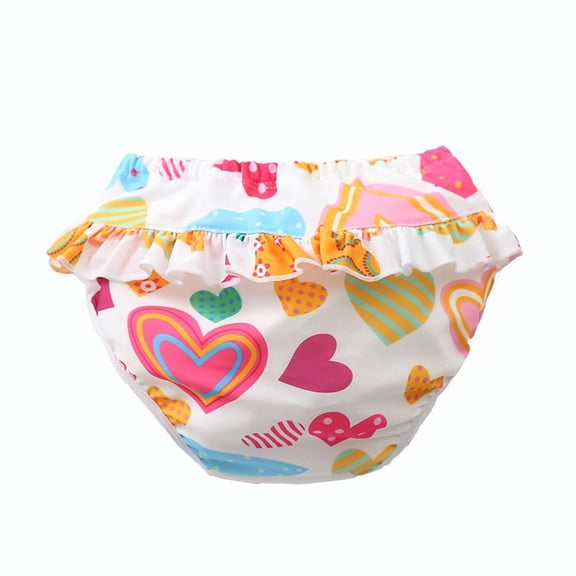 Baby Girls Reusable Waterproof Swim Diapers Washable Leakproof Ruffle Swim Pants Underwear 1-5 Years G