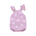 thumbnail image 1 of Infant Baby Girls Romper Sleeveless Button Floral Jacquard Sweater Cami Rompers Overalls, 1 of 8