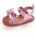 thumbnail image 1 of Infant Baby Girls Sandals Soft Sole T-Strap Toddler Flats First Walkers Summer Shoes, 1 of 7