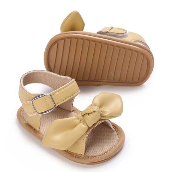 Infant Baby Girls Sandals Summer Beach Outdoor Bowknot Soft Rubber Sole Toddler Princess Dress Flats Walking Shoes