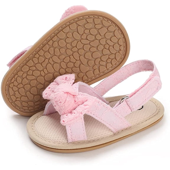 Infant Baby Girls Sandals Summer Crib PU Leather Bowknot Soft Anti-Slip Rubber Sole Toddler First Walkers Shoes