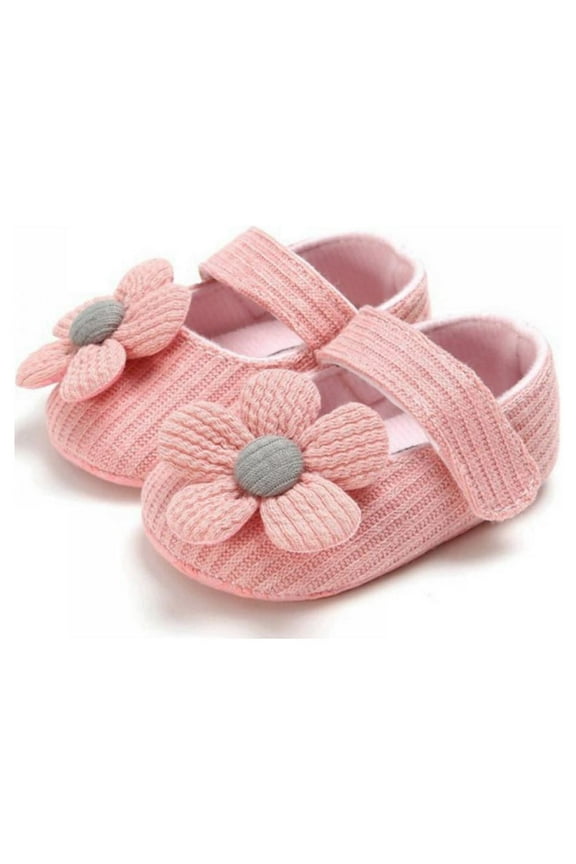 Infant Baby Girls Slippers Cozy Fleece Flower Booties Soft Bottom Warm Cartoon Socks Newborn Crib Shoes 0-18 Months