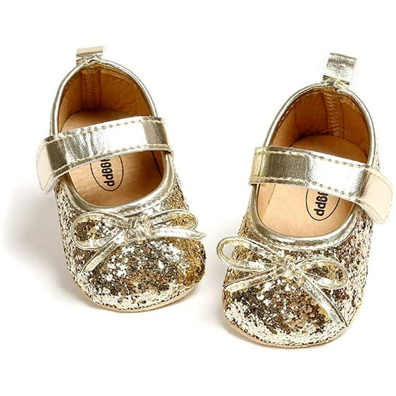 Infant Baby Girls Soft Sole Bowknot Princess Wedding Dress Mary Jane Flats Prewalker Newborn Light Baby Sneaker Shoes
