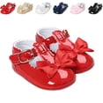 thumbnail image 1 of Infant Baby Girls Soft Sole Bowknot Princess Wedding Dress Mary Jane Flats Prewalker Newborn Light Baby Sneaker Shoes, 1 of 7