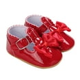 thumbnail image 1 of Infant Baby Girls Soft Sole Bowknot Princess Wedding Dress Mary Jane Flats Prewalker Newborn Light Baby Sneaker Shoes, 1 of 8