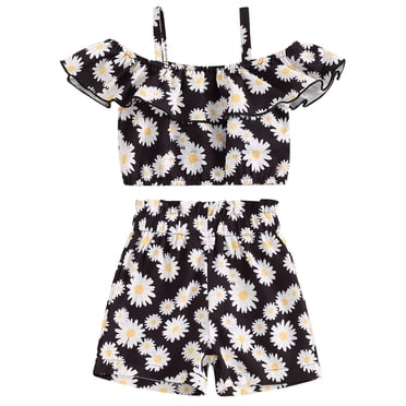 Carter's Toddler Girls 2-Piece Floral Top Short Set In Cream/Khaki, 3T